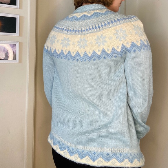 Dannit Wool Light Blue Vintage Sweater - Picture 3 of 5